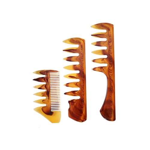 MUSISALY 3stücke Bernsteinfarbene Haarkämme Professionelle Gabelkämmе Für Männer Massagekämmе Haarspray Kämmе Haarstyling-kämmе Friseurbedarf von MUSISALY