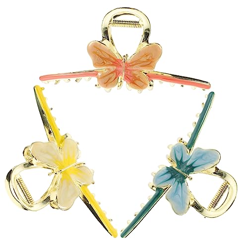 MUSISALY 3stücke Große Haarkralle Stilvolle Haarklammer Mit Schmetterling Design Langlebig Und Flexibel Für Haarstyling Bad Make-up Und Sport Haaraccessoire Für Damen von MUSISALY