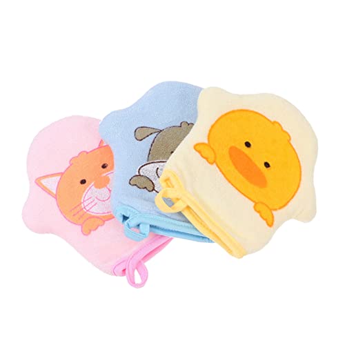 MUSISALY 3St Handschuhe schrubben Handschuhe zum Abschrubben der Haut -Waschlappen Badepuppen badezusätze kinder badezeug für kinder Scheuerhandschuhe Körperpeeling-Handschuhe Baumwolle von MUSISALY