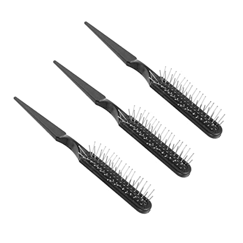 MUSISALY 3St Kamm kinderhaarbürste lockenstab hair conditioners haarstyling zubehör haaraccessoires Salon neckende Bürste Damen Perücken Kopfhautmassagebürste Perückenhaarbürste Abs Black von MUSISALY