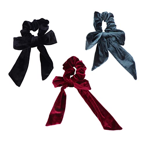 MUSISALY 3stücke Teiliges Von Modischen Haarbändern Mit Schleifen Für Damen Und Mädchen Elastische Haargummis Grün Und Weinrot Als Haarschmuck Für Alltag Und Besondere Anlässe von MUSISALY
