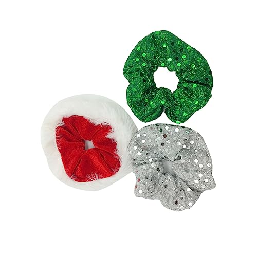 MUSISALY 3 Stück Weihnachts-haarbänder Mit Pailletten Haargummi Pferdeschwanzhalter Haarschmuck Für Frauen Und Mädchen von MUSISALY
