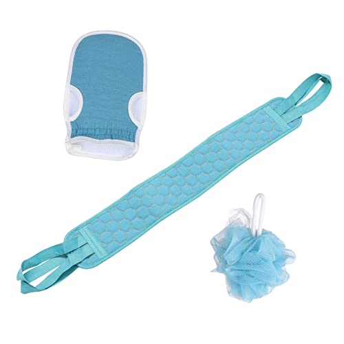 MUSISALY 3st Badetuch Esponja Para Bañarse Shampoo-schrubber Puffs Mit Lotion Körperbürste Bodykit Körpershampoo Luffa Körper Puff Unterlegscheibe Anfassen Badehandschuh Badeset Stoff Blue von MUSISALY