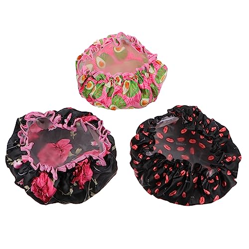 MUSISALY 3stücke Duschhaube Elastische Haube Wasserdichte Badehaube Duschhüte Für Frauen Baden Schutz Gegen Nässe Im Bad von MUSISALY