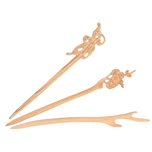 MUSISALY Holzhaar Für Frauen – 3 Haarstäbchen Haarschmuck Für Haare Haargabeln Für Dutt Styling-haarstäbchen von MUSISALY