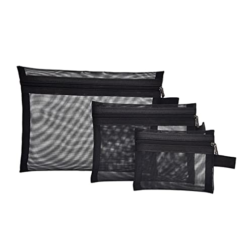 MUSISALY 3stücke Tragbare Reise Kosmetiktasche Mesh Make-up Taschen Kosmetiktasche Organizer Für Kulturtasche Reise-netztasche Mit Reißverschluss von MUSISALY