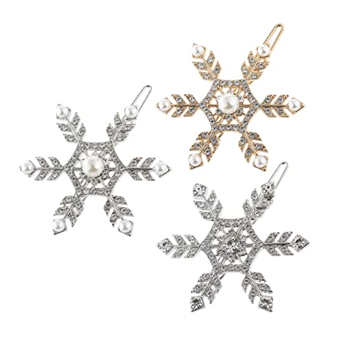 MUSISALY 3stücke Schneeflocken Haarklammer Aus Legierung Haarspangen Mit Strasssteinen in Schneeflockenform Haarschmuck Für Mitteldickes Und Langes Haar von MUSISALY