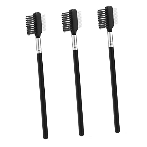 MUSISALY 3stücke Augenbrauenpinsel Mit Wimpernkamm Haarbürste Und Wimpernbürste Für Mascara-anwendung Doppelkopf-kamm Für Augenbrauen-formung Und Wimpern-strukturierung von MUSISALY