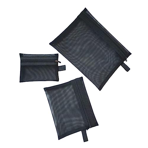 MUSISALY 3stücke Netztasche Mit Reißverschluss Reise-kosmetiktaschen Mesh Pouch Für Damen Organisationstasche Für Reisen Geschäftsreisen Outdoor Und Strand von MUSISALY
