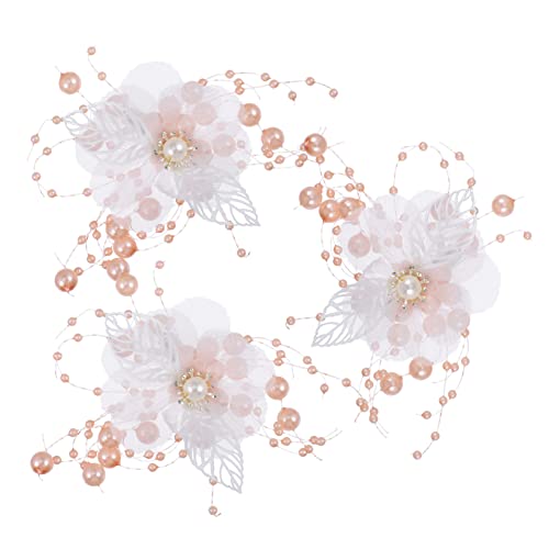 MUSISALY 3stücke Teiliges Braut Haarspangen Mit Perlen Und Blumen Hochzeits-haaraccessoires Für Damen Für Braut Und Brautjungfern Handgefertigte Haarschmuck Für Besondere Anlässe von MUSISALY