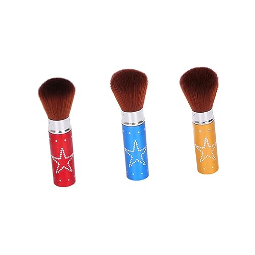 MUSISALY 3stücke Tragbarer Einziehbarer Make-up-pinsel Aus Metall Für Puder Nylonfaserpinsel Für Damen Und Reisen Zufällige Farbe von MUSISALY