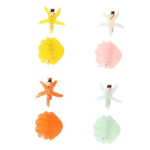 MUSISALY 4paare Muschel Perlen Haarspangen Mädchen Kopfschmuck Acryl Haarnadeln Für Party Hochzeit Strand Alltag Frisurenaccessoires von MUSISALY