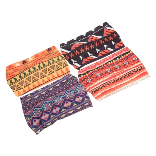 MUSISALY 4er-set Afrikanische Stirnbänder Damen Sport Stirnband Mit Druckmuster Elastisches Haarband Für Yoga Und Alltag von MUSISALY
