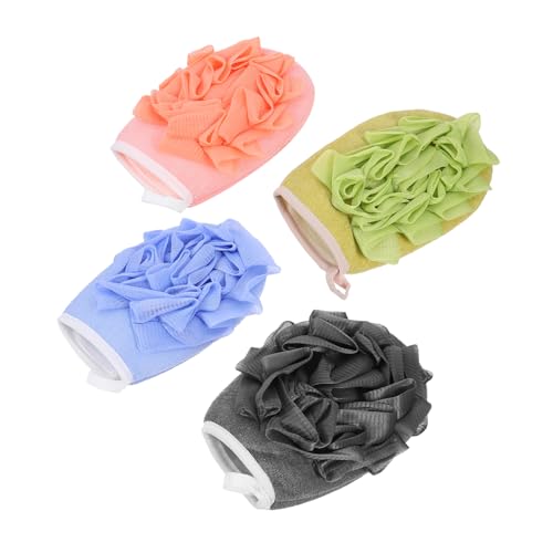 MUSISALY Badetuch Mit Dusch-rückenschrubber Und Peelinghandschuh-set 4er-pack von MUSISALY