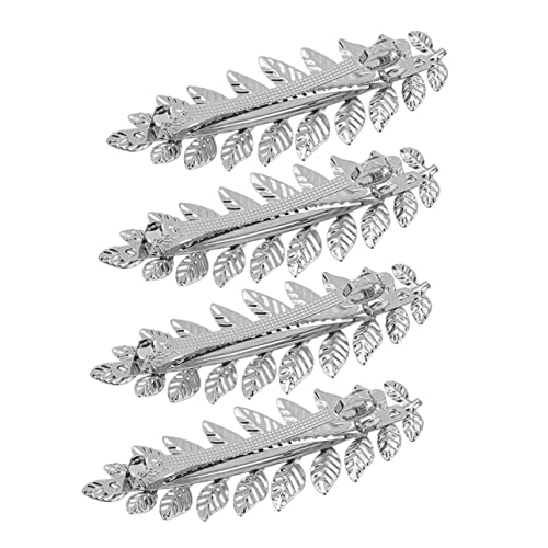 MUSISALY 4 Stück Metall Haarspangen Mit Blattmuster Einfache Federklammern Pferdeschwanzhalter Für Damen MUSISALY 4 Stück Metall Haarspangen Mit Blattmuster Einfache Federklammern Pferdeschwanzhalter Für Damen von MUSISALY