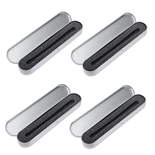 MUSISALY 4er-set Aufbewahrungsboxen Aus Metall Quadratische Blech-stifteboxen Tragbare Federmäppchen Für Schule Und Zuhause von MUSISALY