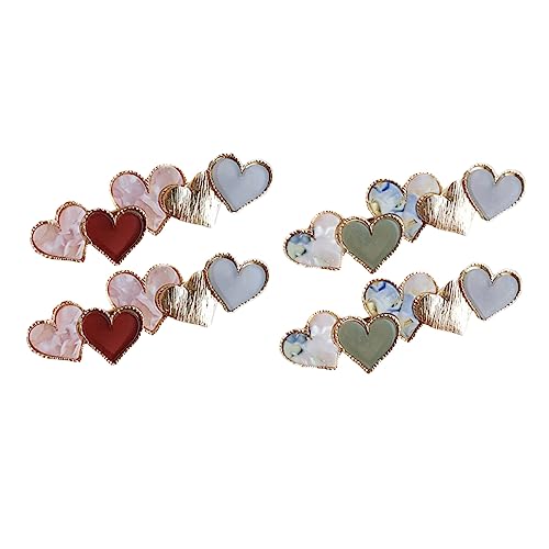MUSISALY Herz-krokodilklemme Herz-krokodilspangen 4-teilige Haarspangen Mit Herzform Entenschnabel-klammer Für Damen von MUSISALY