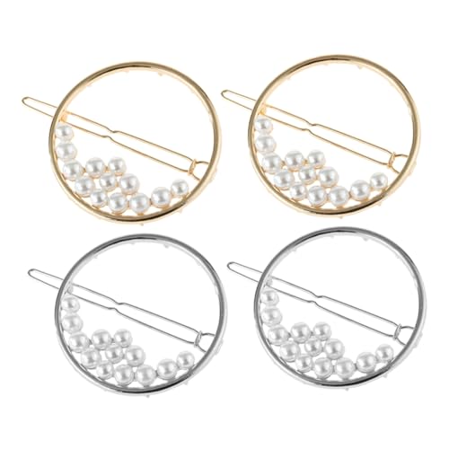 MUSISALY 4stücke Runde Hoops Haarspangen Mit Perlen Stilvolle Hohl Gearbeitete Haarklammern Für Mädchen Haaraccessoire Für Hochzeiten Partys Und Besondere Anlässe von MUSISALY