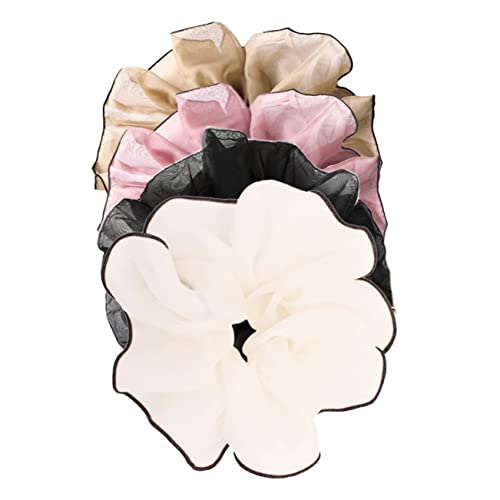 MUSISALY 4-teiliges Elastisches Haar-accessoire Für Damen Modische Haargummis Aus Netzstoff Für Pferdeschwanzhalter Geburtstagsgeschenk von MUSISALY
