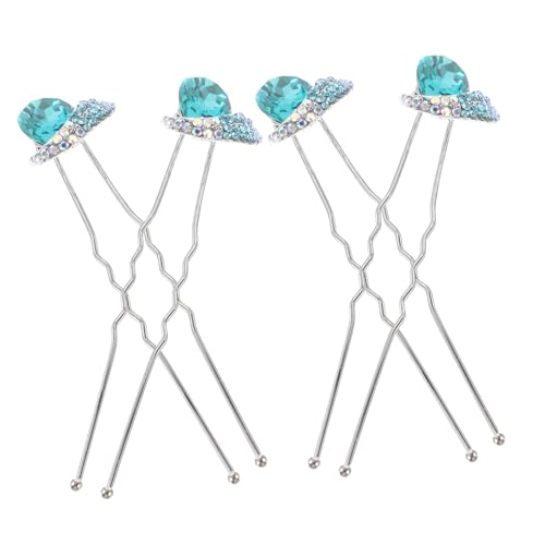 MUSISALY 4 Stück U-förmige Haarnadeln Für Damen Hochzeitsschmuck Mit Strass Leicht Und Filigran Für Hochzeit Verlobung Und Abendveranstaltungen von MUSISALY