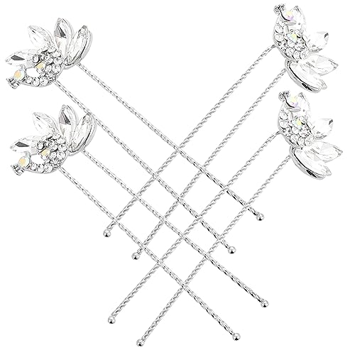 MUSISALY 4 Stück Haarschmuck Mit Strasssteinen Für Hochzeit Dekorative Haarnadeln Für Damen Leicht Und Einfach Zu Tragen von MUSISALY