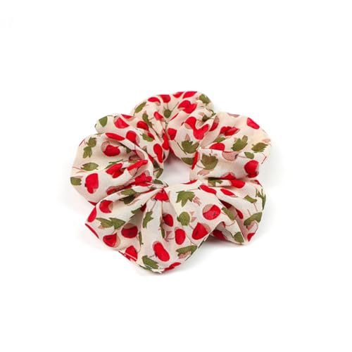 MUSISALY 4er Satz Elastische Chiffon-haarringe Mit Kirschdruck Damen-haarband Retro-haarseil von MUSISALY