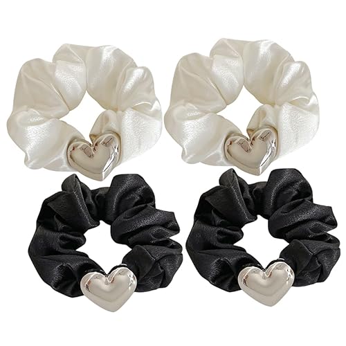 MUSISALY 4stücke Herz Haarbänder Für Damen Elastische Haargummis Und Vielseitige Haaraccessoires Für Pferdeschwanz Alltag Und Sport von MUSISALY