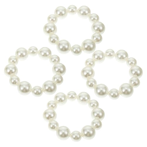 MUSISALY 4stücke Elastische Haargummis Mit Perlen Multifunktionale Haarband-armbänder Für Mädchen Und Ponytail Für von MUSISALY