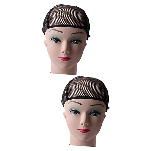 MUSISALY 4 Stück Perückenherstellungskappen Geflochtene Perücke Kappenperücke Haarnetz Für Perücke Haarnetze Für Frauen Masse Schwarze Haarnetze Perückennetz Häkelnadel Black von MUSISALY
