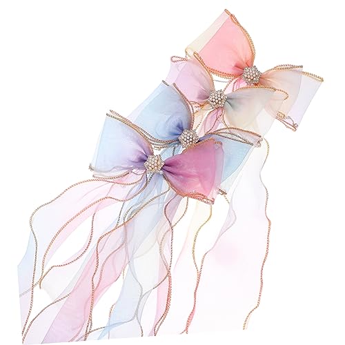 MUSISALY 4stücke Hair Bow Clips Für Mädchen Bunte Schleifen-haarspangen Mit Perlen Und Spitze Süße Haarschmuck-accessoires Für Besondere Anlässe Und Alltag von MUSISALY