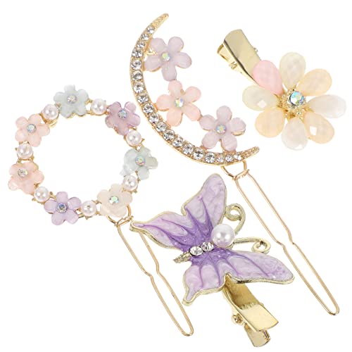 MUSISALY 4stücke Haarspangen Mit Blumen Und Schmetterlingsdesign Glitzernde Haarnadeln Für Damen Für Hochzeiten Und Besondere Anlässe von MUSISALY