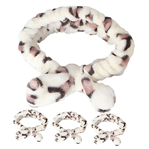 MUSISALY 4stücke Korallen Fleece Stirnband Für Gesichtswaschung Hautpflege Stirnband Make-up Damen Haarband Zum Waschen Des Gesichts Im Spa von MUSISALY