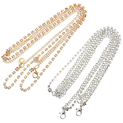 MUSISALY Elegantes 4-teiliges Haarband Mit Ketten Aus Legierung Und Strass Für Hochzeit Abschlussball Weihnachten Foto von MUSISALY