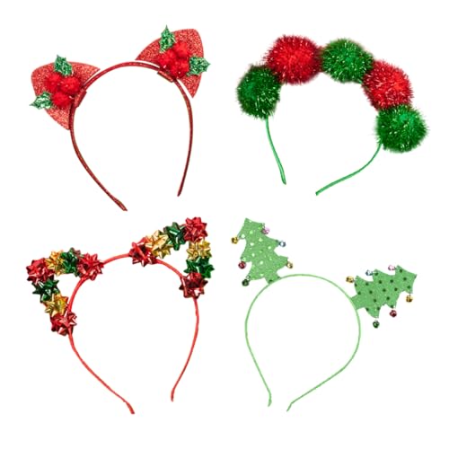 MUSISALY 4stücke Weihnachts Haarbänder Mit Katzenohren Weihnachtsbaum-design Lustige Party-dekoration Für Zubehör Für Weihnachtsfeiern Und Festlichkeiten von MUSISALY