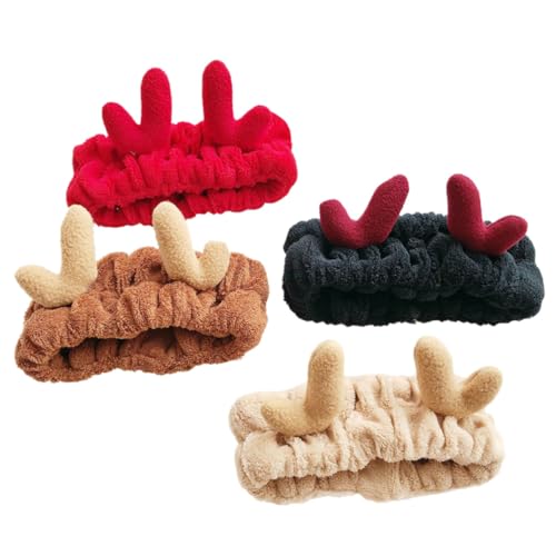 MUSISALY 4stücke Weihnachts-haarband Mit Rentier-antlervorlage Weich Und Bequem Für Make-up Gesichtswäsche Spa Und Sport Perfektes Für Frauen Und Mädchen von MUSISALY