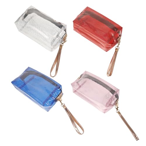 MUSISALY 4stücke Holografische Schminktasche Mit Metallreißverschluss Abnehmbarer Handschlaufe Transparentem Für Make-up Organizer Kosmetiktasche Mit Fächern Für Reisen Und Haushalt von MUSISALY
