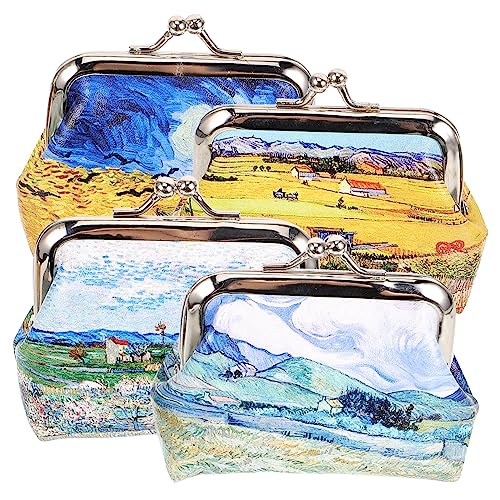 MUSISALY 4-teilige Dekorative Tasche Damen Geldbörse Geldbörse Für Kurzreisen Stabiles Material Schützt Den Inhalt Tragbares Design von MUSISALY