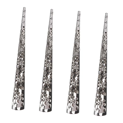 MUSISALY 4stücke Haarspange Ohne Zähne Hohle Haarspange Im Floralen Stil Damen Haarnadel Aus Robustem Metall Silberfarben Mit Kopfbedeckung Für Frauen Und Mädchen von MUSISALY