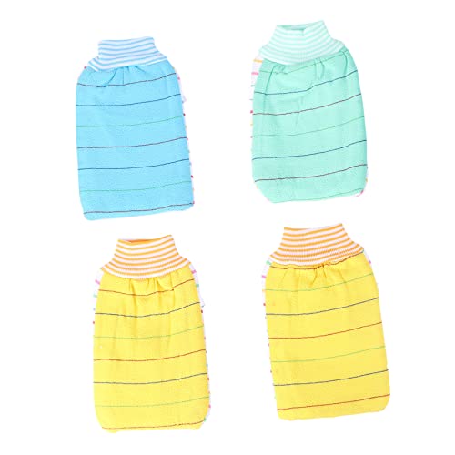 MUSISALY 4er-pack Peeling-badehandschuhe Körperwäscher-handschuhe Für Die Dusche Badetuch-set Zufällige Farbe von MUSISALY