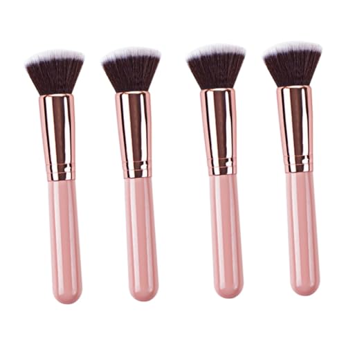 MUSISALY 4stücke Praktische Makeup Pinsel Für Frauen Flacher Blush Pinsel Rosa Mit Roségold Für Foundation Concealer Und Blush Für Zuhause Und Unterwegs von MUSISALY