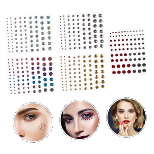 MUSISALY 5blätter Wasserfeste Acryl Strass Körper Schmuck Aufkleber Für Gesicht Und Dekoration Augenaufkleber Für Partys Hochzeiten Und Bastelprojekte von MUSISALY