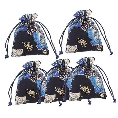 MUSISALY 5 Stück Kordelzugbeutel Stoff Hochzeitsbeutel Schwarz Hochzeit Süßigkeitenbeutel Schmuckbeutel von MUSISALY