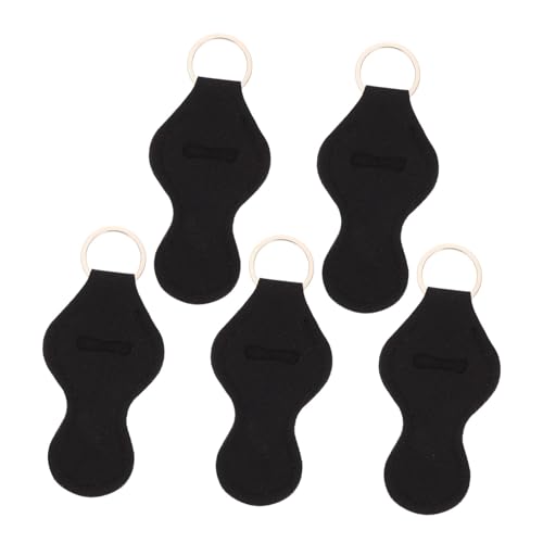 MUSISALY 5 Stücke Neopren Lippenstift Halter Schlüsselanhänger Lippenstiftschutz Tragbare Lippenbalsam Schutzhüllen Für Unterwegs Robuster Metallring Für Damen Und Reiseaccessoires von MUSISALY