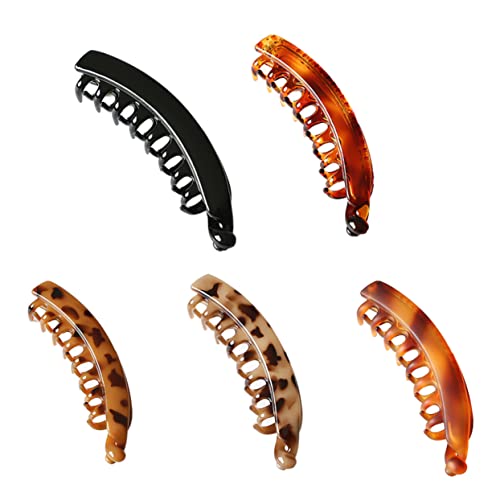 MUSISALY 5stücke Große Bananenclips Bananenhaarclips Für Mädchen Und Frauen Mit Rutschfesten Haarspangen Für Pferdeschwanz Und Kopfschmuck von MUSISALY