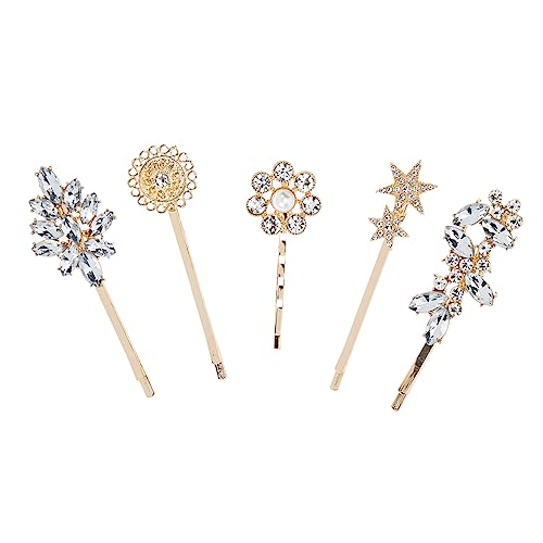 MUSISALY 5 Stücke Haarspangen Satz Blumen Stern Blatt Haarklammern für Damen Glitzernde Haaraccessoires für Hochzeiten Partys und Besondere Anlässe von MUSISALY