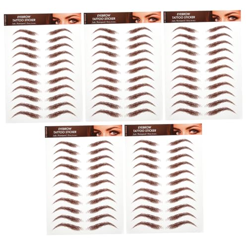 MUSISALY 5blätter Bogen Simulation Augenbrauen-aufkleber Augenbrauen-aufkleber Für Pflege von MUSISALY