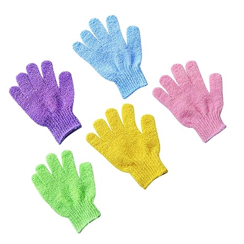 MUSISALY 5paare Bade-peeling-handschuhe Fünf Finger Körperpeeling-handschuhe Für Männer Und Frauen Sauna Dusche Leicht Zu Reinigen von MUSISALY