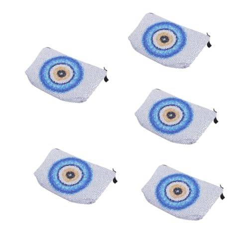 MUSISALY 5st Augenbeutel des Teufels Schminktaschen Für Reisende Frauen Große Make-up-Organizer-Tasche Reise-Kosmetiktasche Große Kosmetiktasche Münzbeutel Zur Aufbewahrung Polyester Silver von MUSISALY