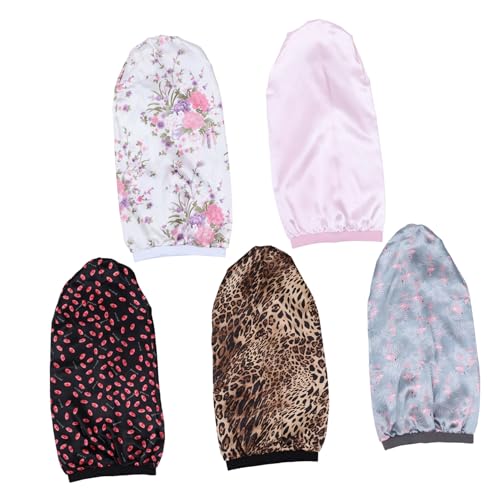 MUSISALY 5pcs Satin Breite Krempe Haar Haube Schlaf Kappe Für Frauen Zöpfe Haar Kappe Elastische Schlaf Hut von MUSISALY