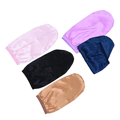 MUSISALY 5stücke Schlafmütze Aus Satin Für Frauen Elastisch Mit Gummiband Geeignet Für Lange Zöpfe Und Lockiges Haar Bequem Zu Tragen von MUSISALY